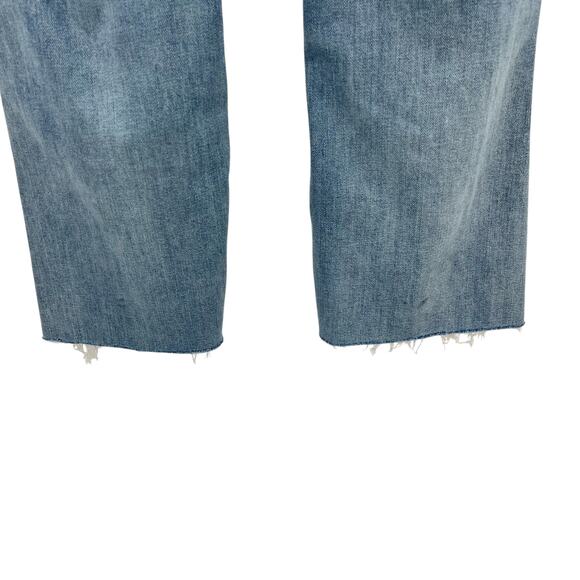 Everlane The High-Rise Flare‎ Jeans Cropped Medium Wash Distressed Size 25 - Picture 9 of 14
